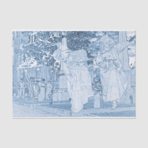 Ghost Girls entkommen Friedhof Vintag Art Foto Seidenpapier