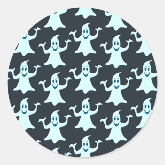 Ghost Glasst dunkles Muster-Design Runder Aufkleber (Vorderseite)