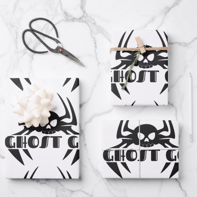 Ghost Go Spooky Jahreszeit Geschenkpapier Set (Vorderseite)
