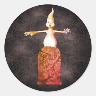 Ghost Grabstein Halloween Funny Runder Aufkleber