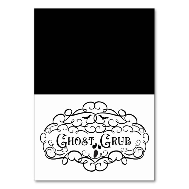 Ghost Grub Vintag Elegant Halloween Esszelt Tischnummer (Vorderseite)