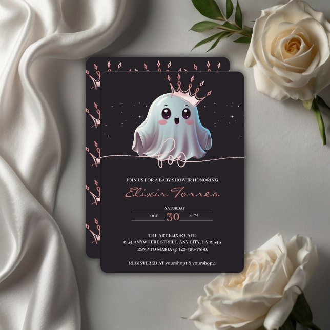 Ghost Halloween Baby Dusche Little Boo Einladung (Von Creator hochgeladen)