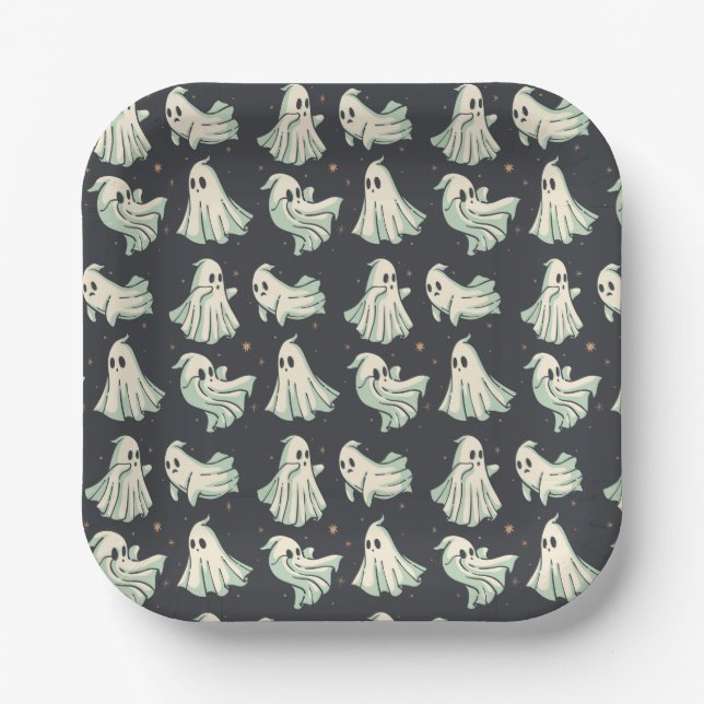 Ghost Halloween Baby Dusche Pappteller (Vorderseite)