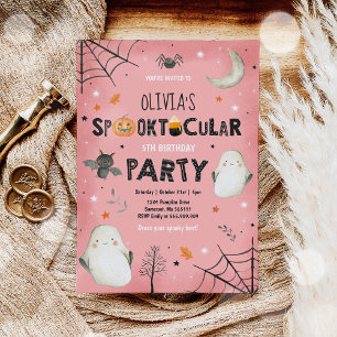 Ghost Halloween Birthday Invite Spooktacular Party Einladung