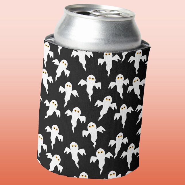 Ghost Halloween Black und White Dosenkühler (Fun spooky ghost pattern Halloween can cooler)
