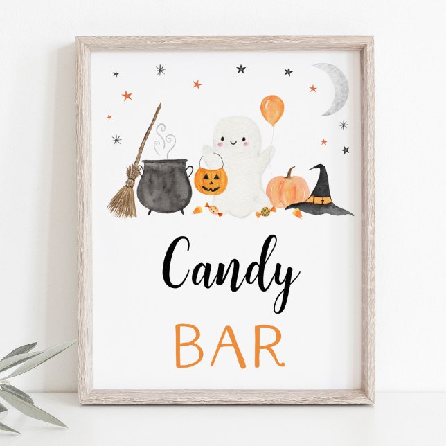 Ghost Halloween Candy Bar Party Sign Poster (Von Creator hochgeladen)