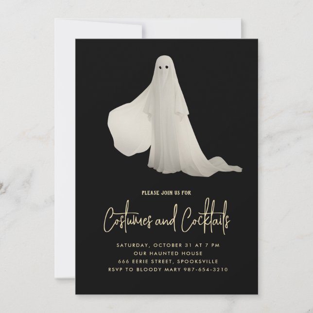Ghost Halloween Cocktails Party Einladung (Vorderseite)