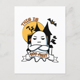 Ghost Halloween Costume Funny Boo Postkarte