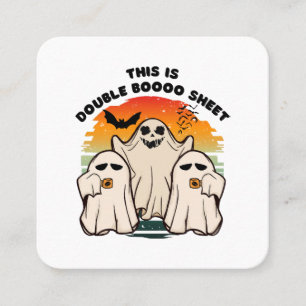 Ghost Halloween Costume Funny Boo Quadratische Visitenkarte