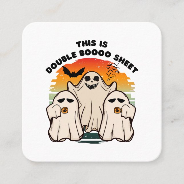 Ghost Halloween Costume Funny Boo Quadratische Visitenkarte (Vorderseite)