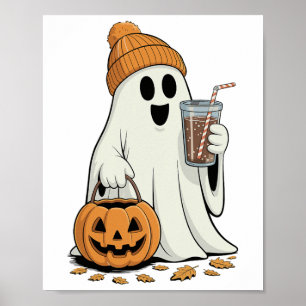 Ghost Halloween Drink Kaffee Geist Eiskaffee P Poster