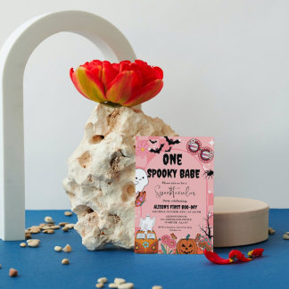 Ghost Halloween ein sprichwörtliches Babe Groovy B Einladung