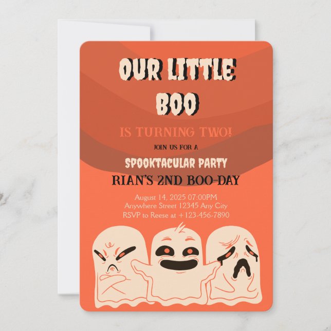 Ghost Halloween Geburtstag Einladendes Spooktakulä Einladung (Vorderseite)
