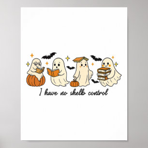 Ghost Halloween Library Reading Poster