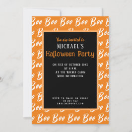 Ghost Halloween-Orange-Boottextmuster Einladung