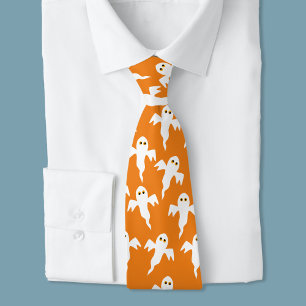 Ghost Halloween Orange Krawatte