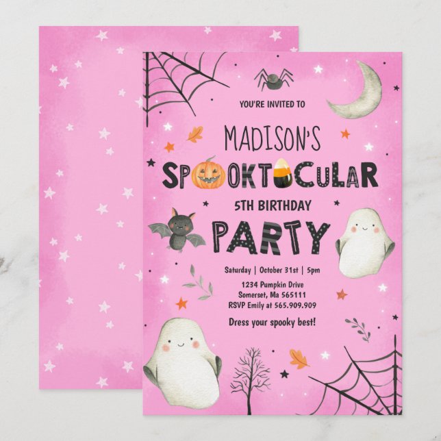 Ghost Halloween Party Spooktacular Party Einladung (Vorne/Hinten)
