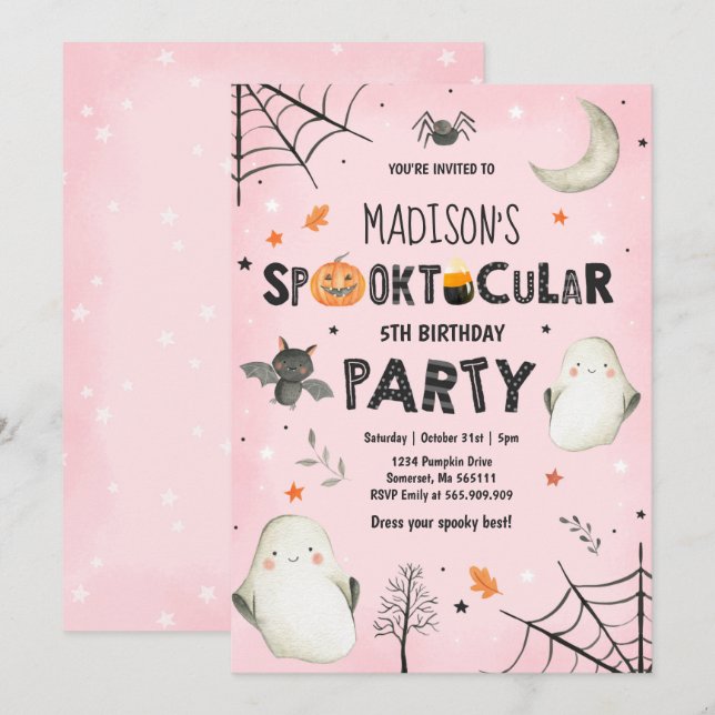 Ghost Halloween Party Spooktacular Party Einladung (Vorne/Hinten)