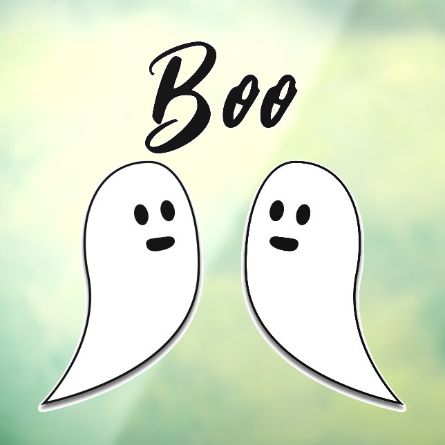 Ghost Halloween Schwarz-weiß Boom Fensteraufkleber (Blatt 3)