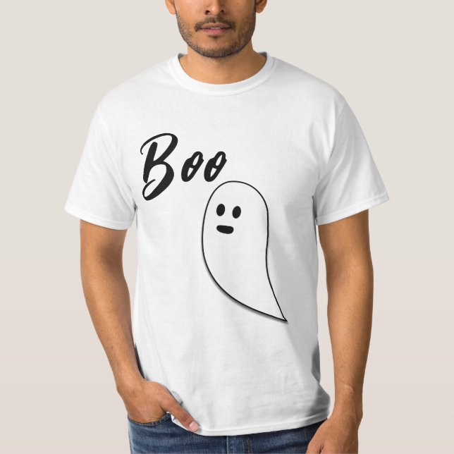 Ghost Halloween Schwarz-weiß Boom T-Shirt (Vorderseite)