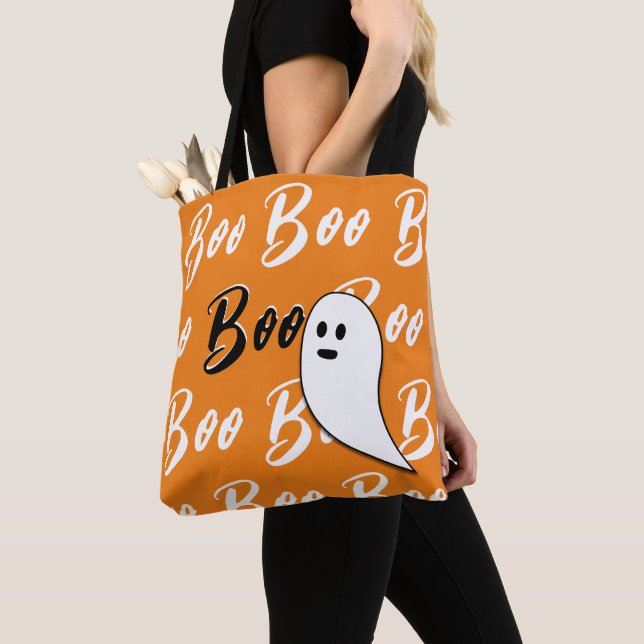 Ghost Halloween Schwarz-weiß-Orangenbob Tasche (Von Nahem)