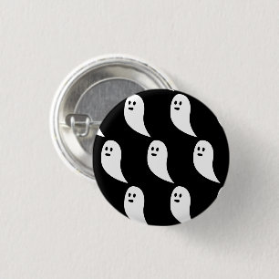 Ghost Halloween Schwarz-weißes niedliches Muster Button