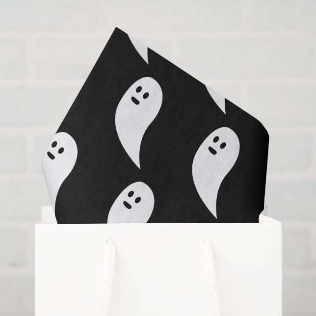 Ghost Halloween Schwarz-weißes niedliches Muster Seidenpapier (Geschenktüte)