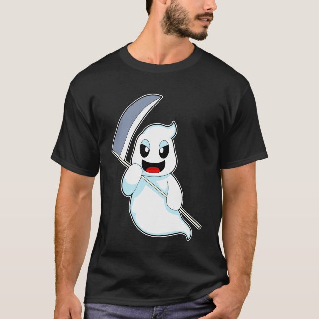 Ghost Halloween Sensenmann T-Shirt (Vorderseite)