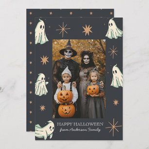 Ghost Halloween Spooktacular Familienfoto  Feiertagskarte