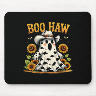 Ghost Halloween Spooky Western Funny Boo Haw Cowbo Mousepad