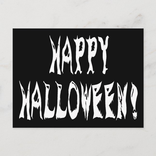 Ghost Halloween Text Postkarte (Vorderseite)