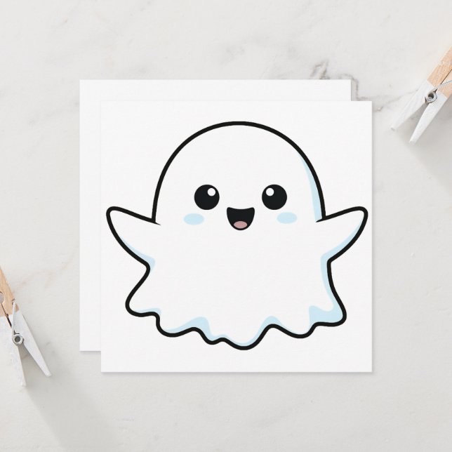 Ghost Halloween TShirt Einladung (Vorderseite/Rückseite Beispiel)