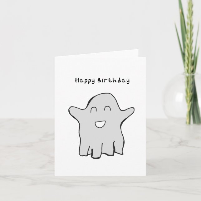 Ghost Happy Birthday Card Karte (Vorderseite)