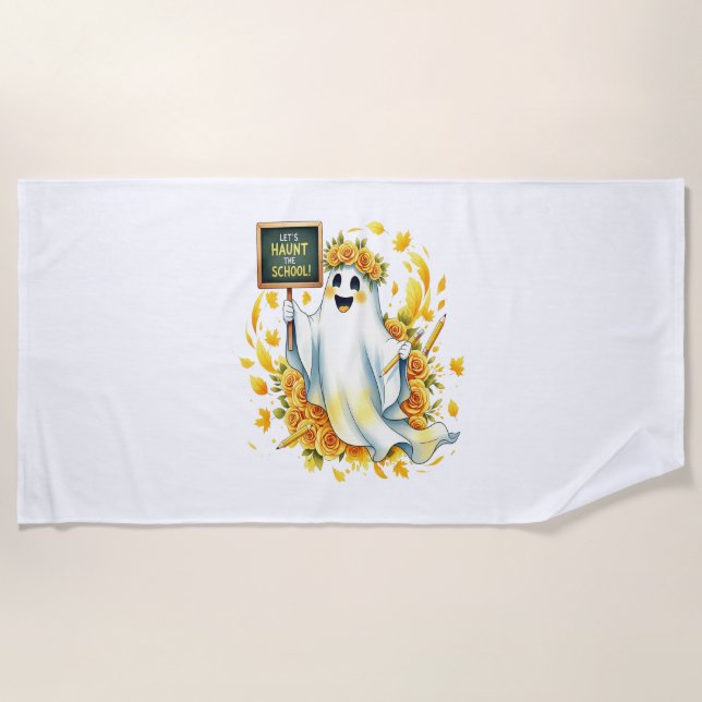 Ghost Haunt School Halloween Strandtuch (Vorderseite)