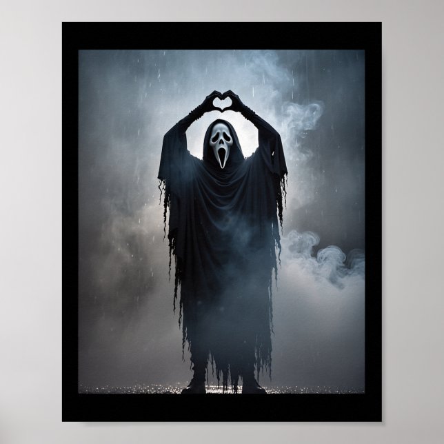 Ghost Heart Hands Beängstigend Face Horror Poster  (Vorne)