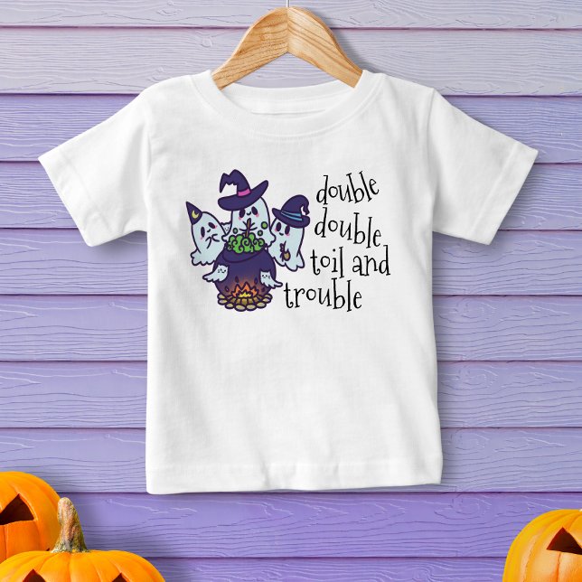 Ghost Hexen Cauldron Classic Quotes Halloween Baby T-shirt (Dress up your little one in this bewitching baby tee!)