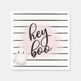 Ghost Hey Boo Pastel Pink Halloween Geburtstag Nap Serviette