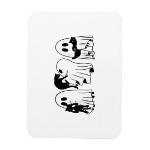 Ghost Holding Black Cat Funny Halloween Cat Liebha Magnet