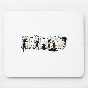 Ghost Holding Black Cat Funny Halloween Cat Liebha Mousepad