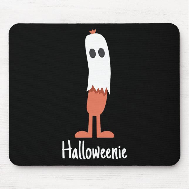 Ghost Hot Dog Halloweenie Kostüm Spaß Nahrung Hall Mousepad (Vorne)