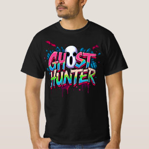 Ghost Hunter Paranormal Graffiti Zitat schwarz T-Shirt