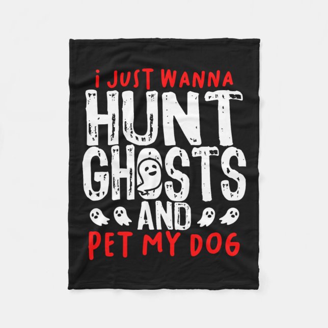 Ghost Hunter Paranormal Jäger Ermittler Hund L Fleecedecke (Vorderseite)