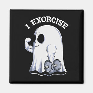 Ghost I Exorcize Funny Gym Übung Workout Spooky Magnet