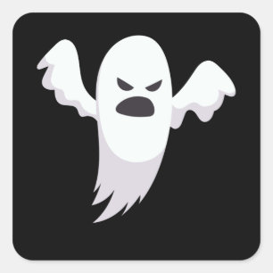 Ghost Illustration Horror Cartoon Halloween-Gesche Quadratischer Aufkleber