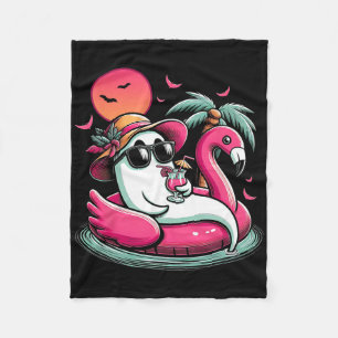 Ghost in Lifebuoy Flamingo auf einem Pool schwimme Fleecedecke