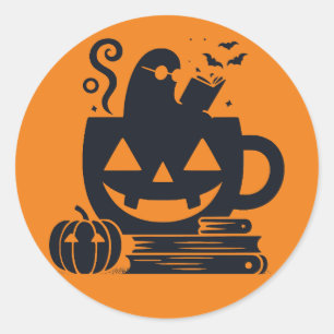 Ghost in Pumpkin-Tasse Sticker