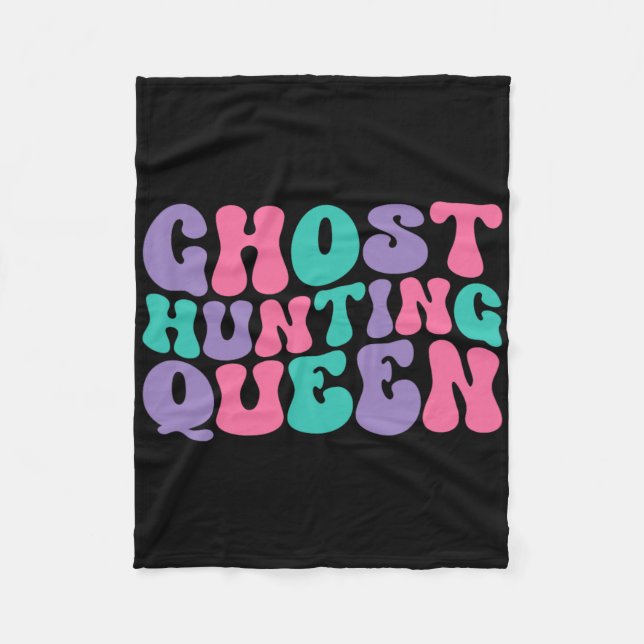 Ghost Junting Queen Womens Ghost Hunter Retro Vint Fleecedecke (Vorderseite)