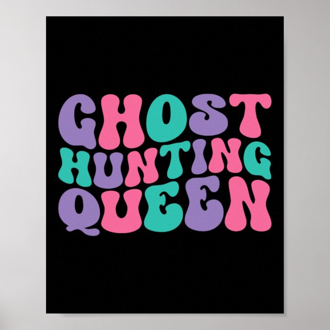 Ghost Junting Queen Womens Ghost Hunter Retro Vint Poster (Vorne)