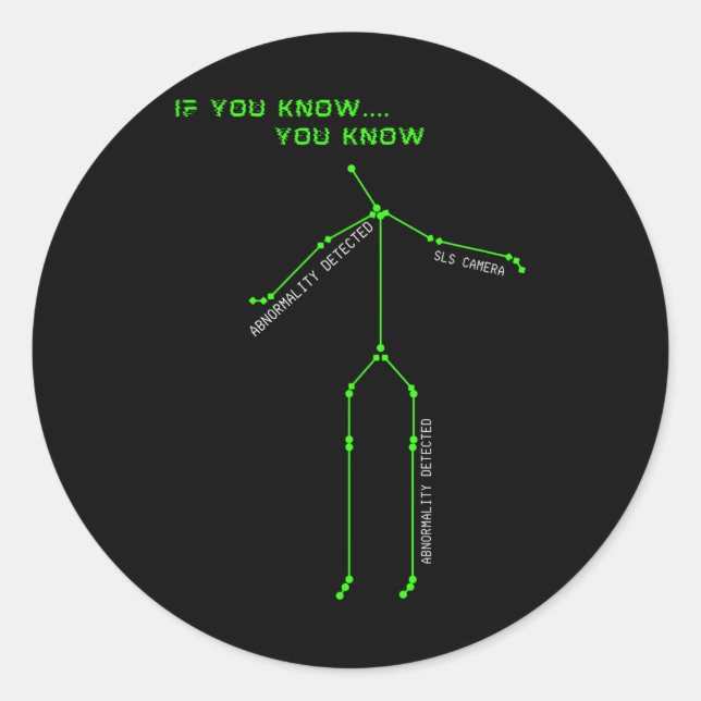 Ghost Junting Sls Camera Stick Man Novelty Spooky Runder Aufkleber (Vorderseite)