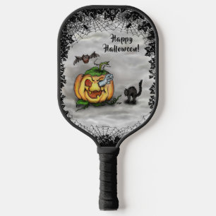 Ghost , Katze , Bat and Pumpkin , Glückliches Hall Pickleball Schläger
